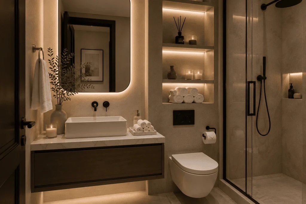 Kleine Badezimmer Ideen: Mit einem modernen LED Spiegel mehr Raum und Luxus schaffen 6 Luxus Hotel Badezimmer für Zuhause