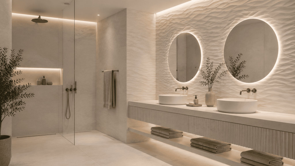 Moderne Badezimmer Fliesen: Ideen & Trends 6 STRUKTURIERTE FLIESEN 1