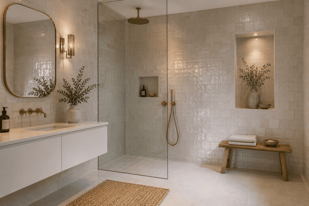 Badezimmer Fliesen Ideen: 10 moderne Designs für stilvolle Bäder 5 Strukturierte & handgemachte Fliesen