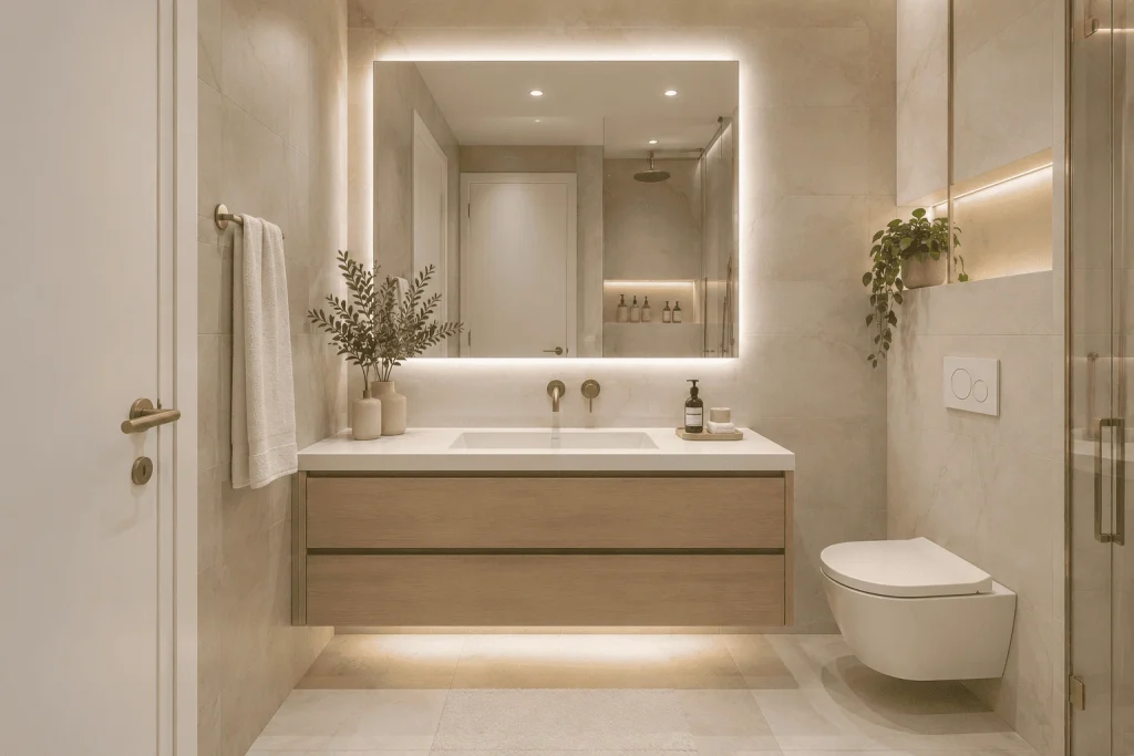Kleine Badezimmer Ideen: Mit einem modernen LED Spiegel mehr Raum und Luxus schaffen 8 Wie kann ich ein kleines Badezimmer optisch größer wirken lassen