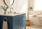 Badezimmer Blau Creme