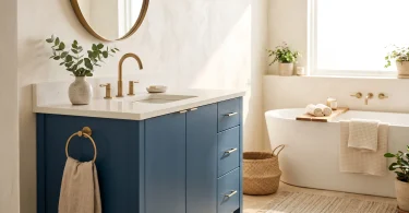 Badezimmer Blau Creme